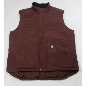 Carhartt Vest Mens 2XL Tall Redwood Sandstone Arctic Quilt Lined Workwear V27